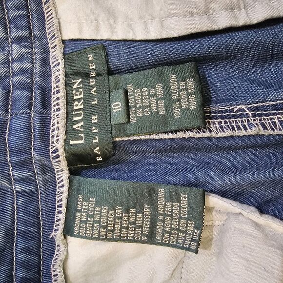 Lauren Ralph Lauren Womens Size 10 Wide Leg Denim Jeans Capri Rope Tie Calypso - Picture 2 of 7